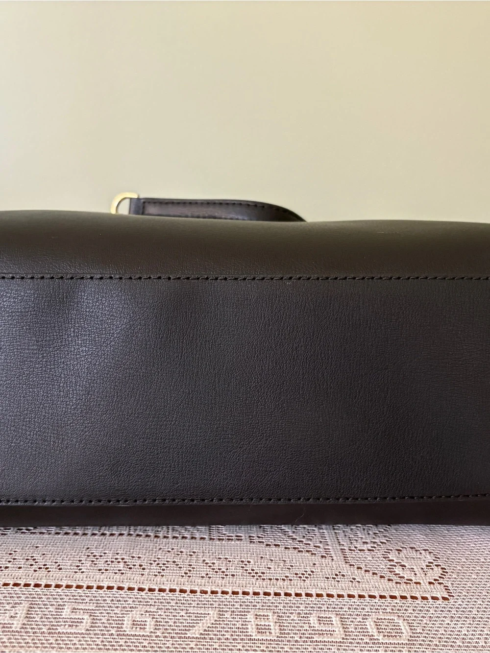 Michael Kors Black Leather Ellis Tote with Gold Chain Straps